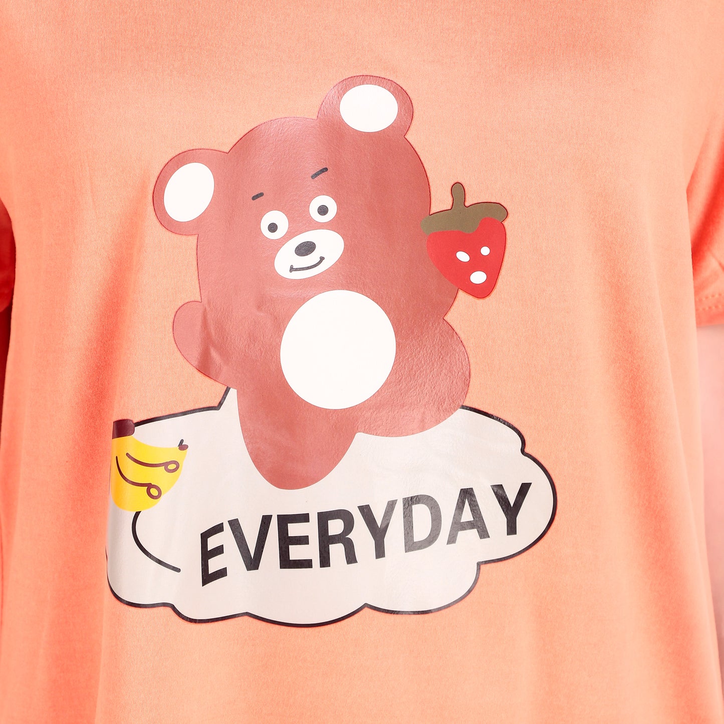 Everyday Orange T-Shirt & White Night Pyjama Night Suit