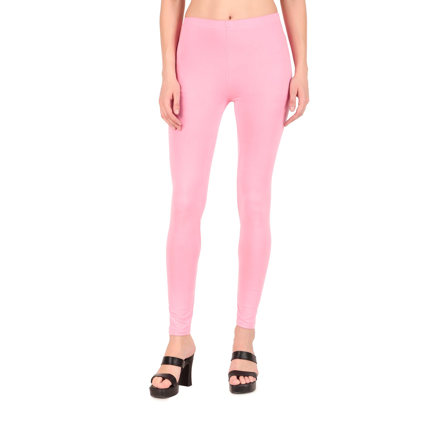 Solid Pink Ankle-Length Leggings