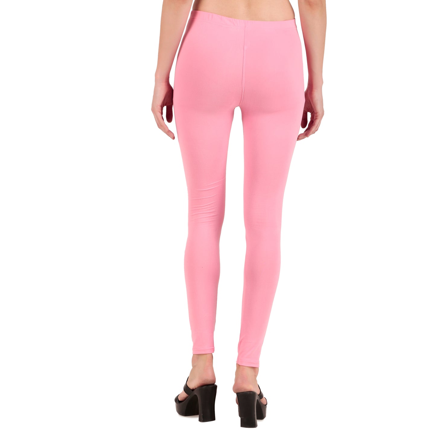 Solid Pink Ankle-Length Leggings