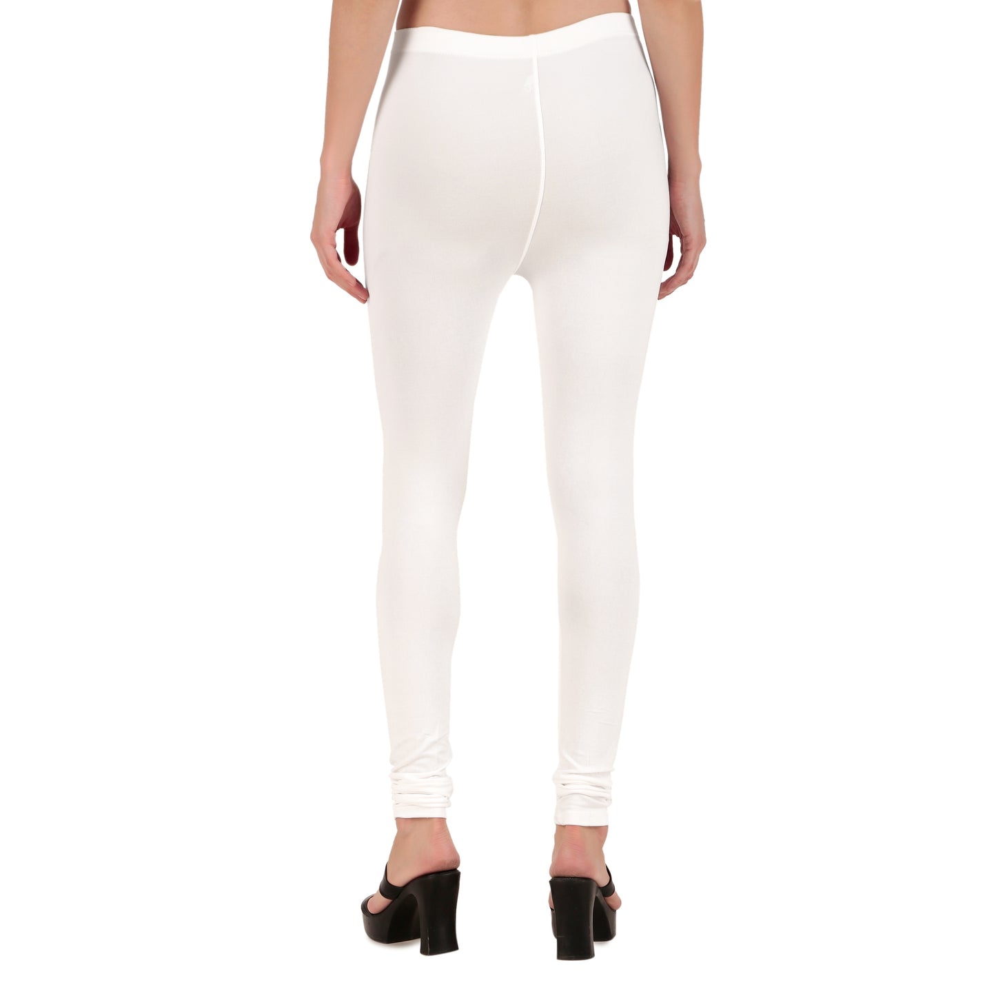 Solid White Ankle-Length Leggings