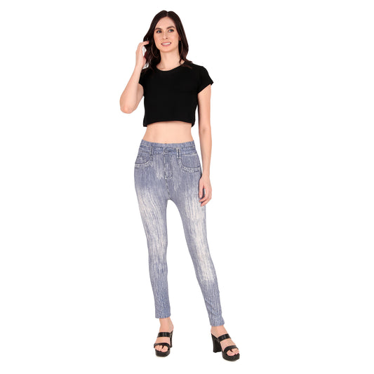 Dark Blue Legging with Jean Print