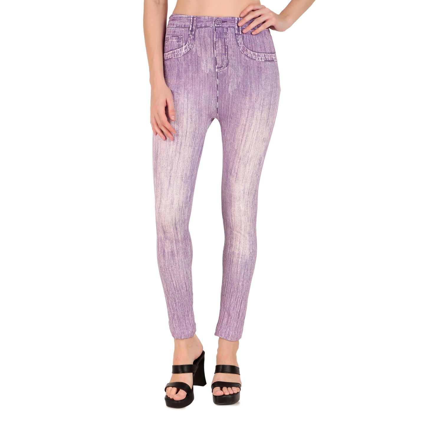 Purple Legging with Jean Print