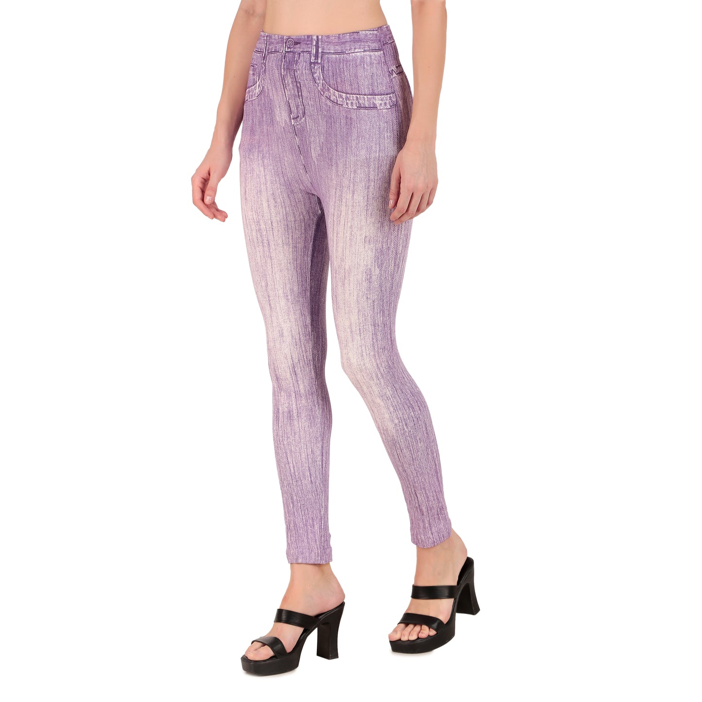 Purple Legging with Jean Print