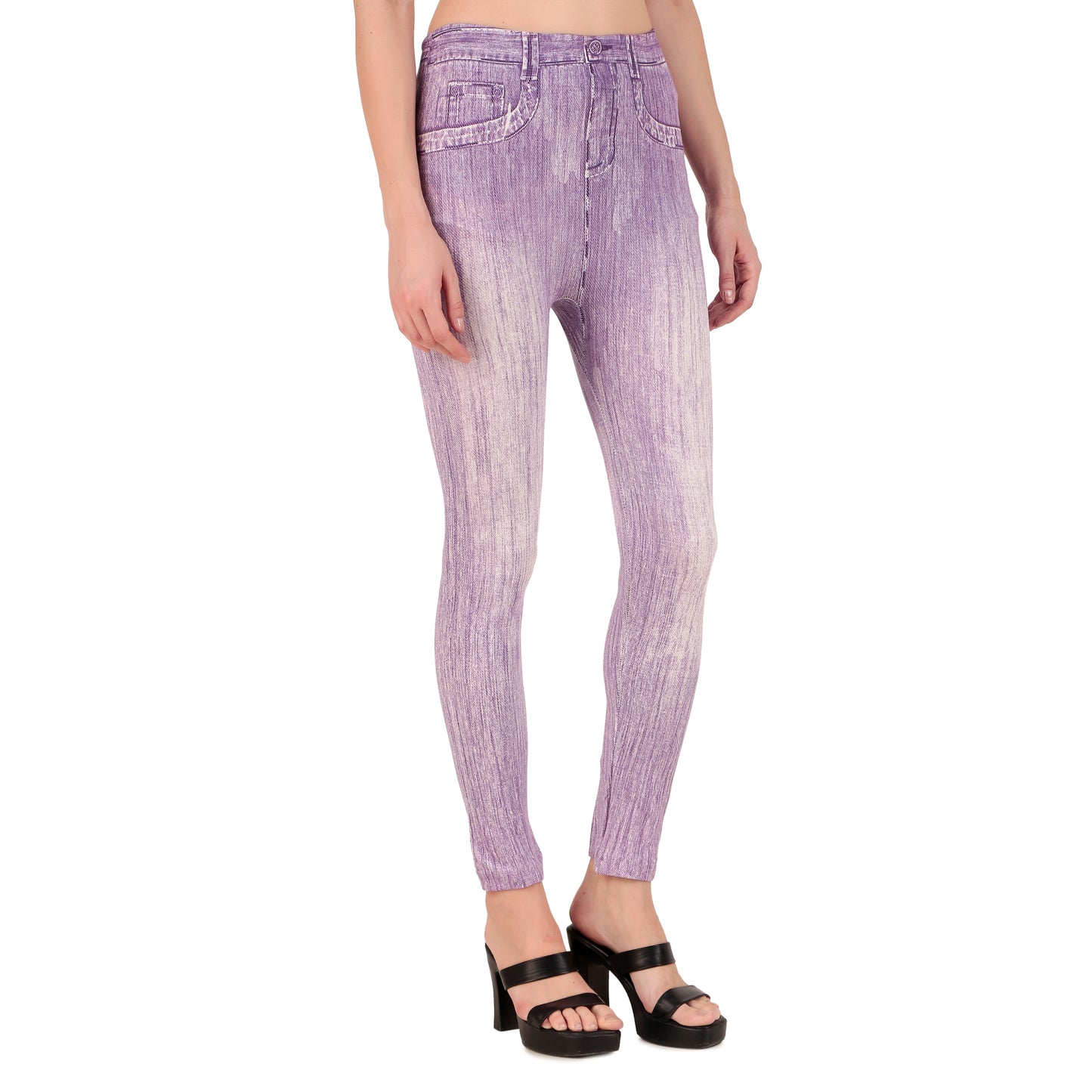 Purple Legging with Jean Print