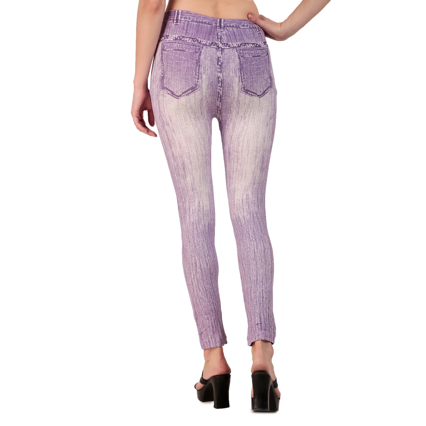 Purple Legging with Jean Print