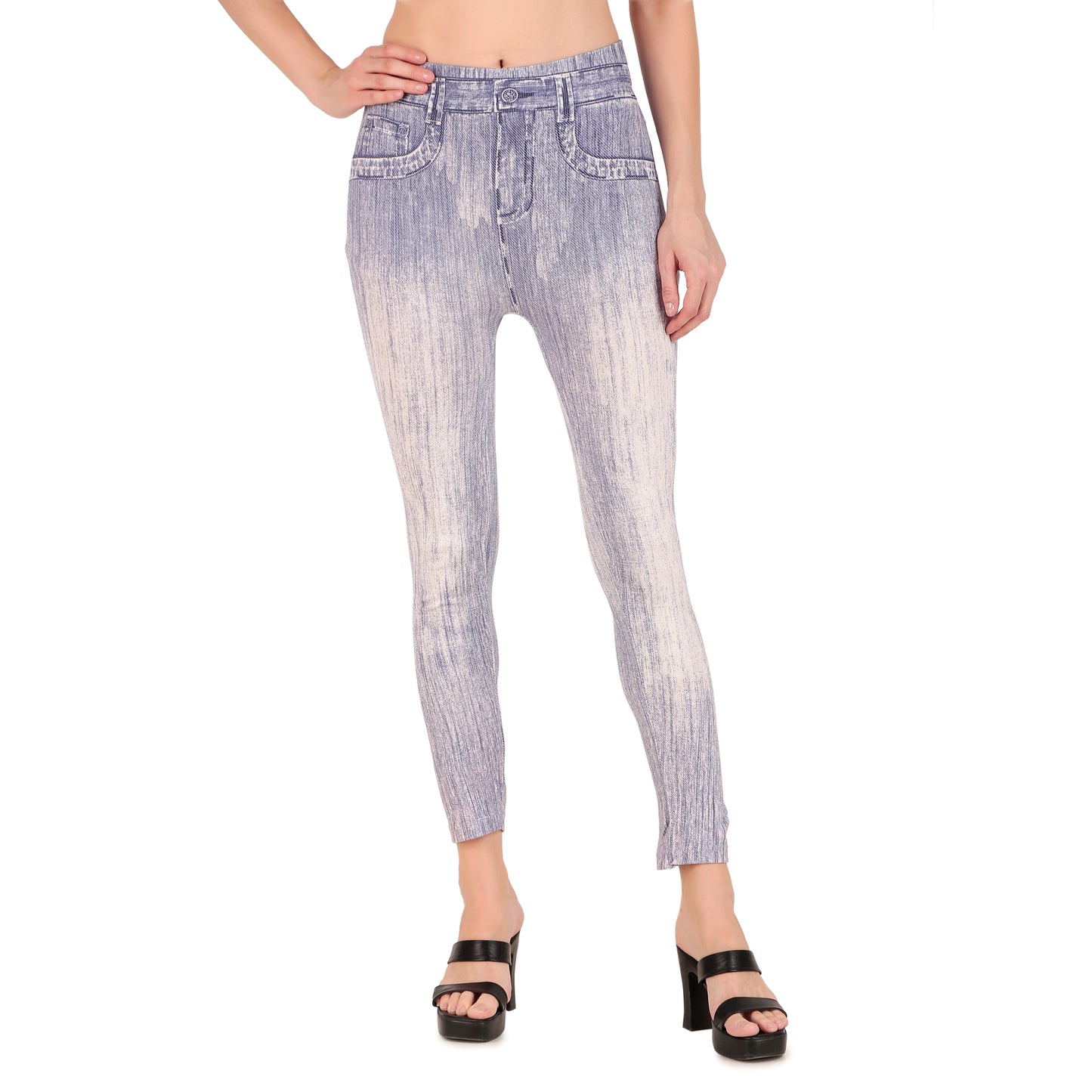 Light Blue Legging with Jean Print