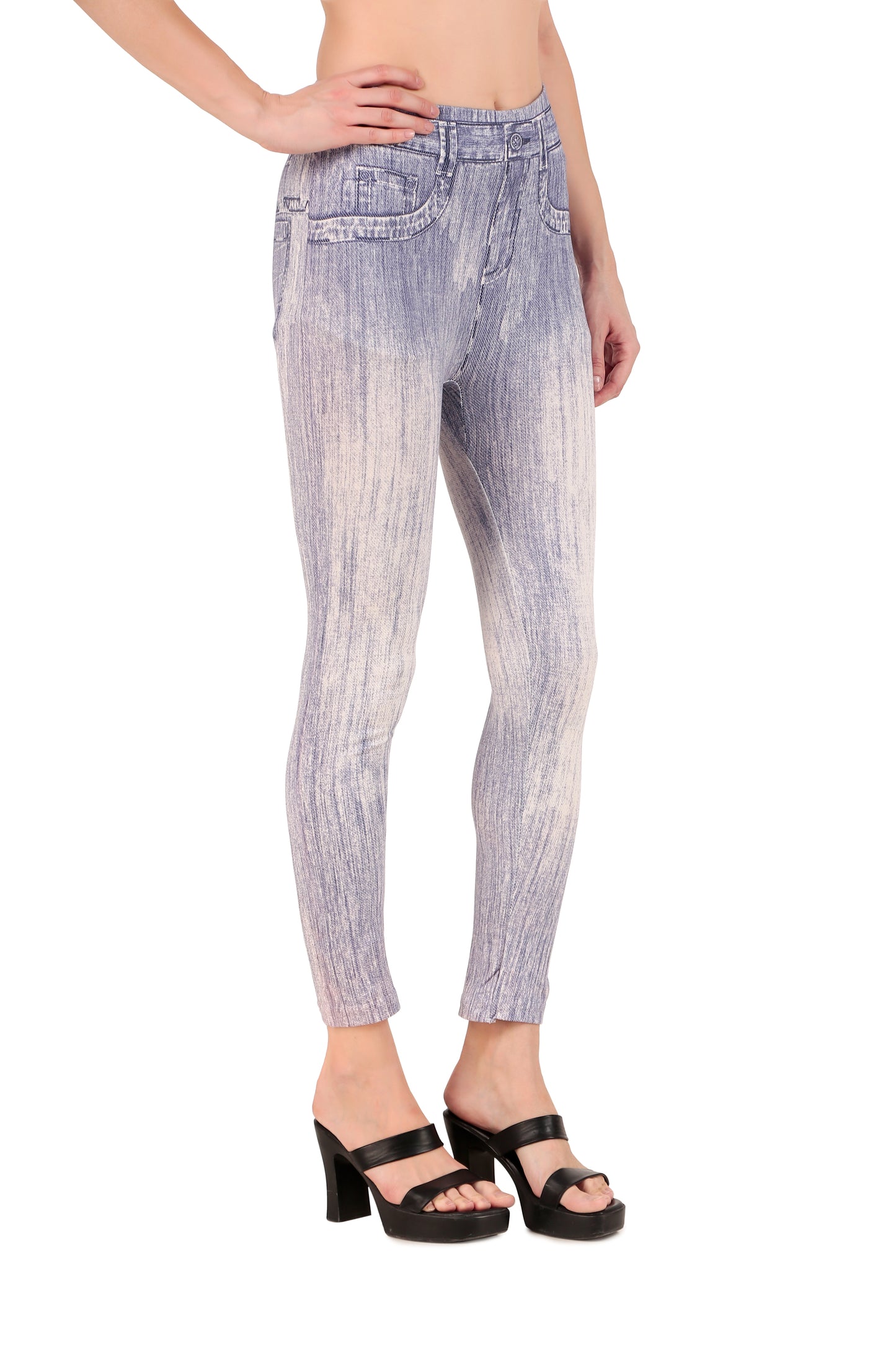 Light Blue Legging with Jean Print