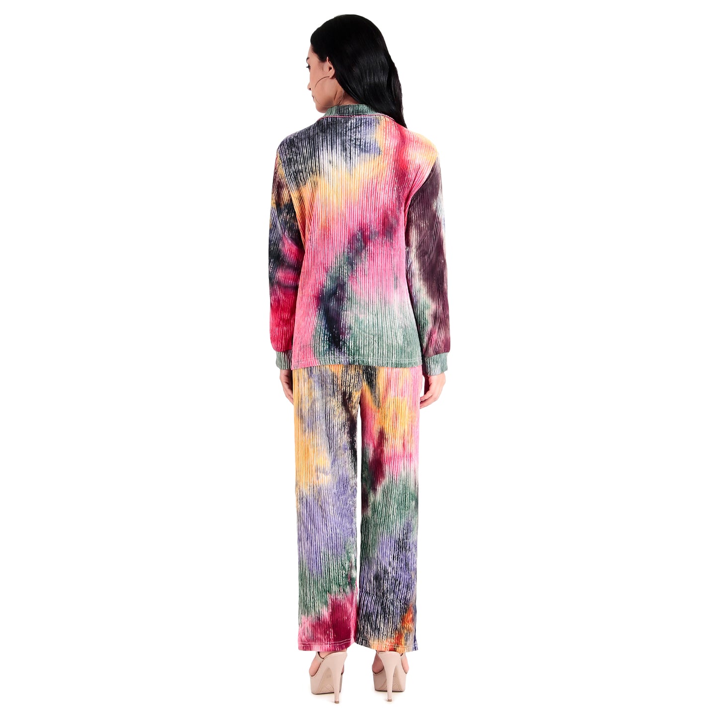 Women Multi Color Long Sleeves Shirt & Trouser